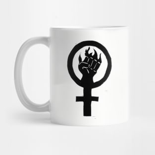 Flaming Feminist Fist Mug